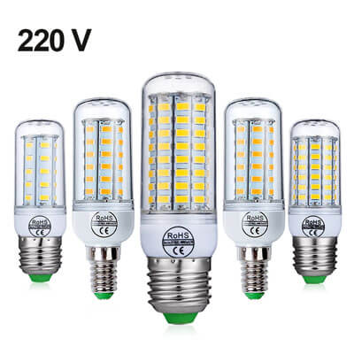 ელიდი ნათურა E27 LED Lamp E14 LED Bulb SMD5730 220V Corn Bulb